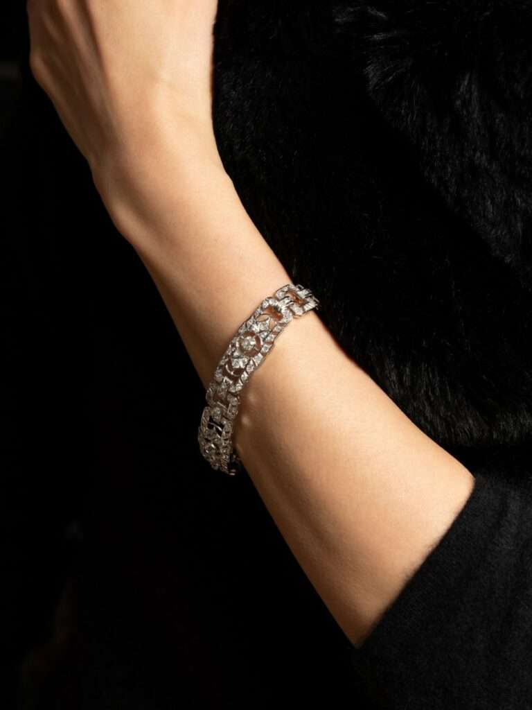 Bracelet Ruban en platine, or et diamants